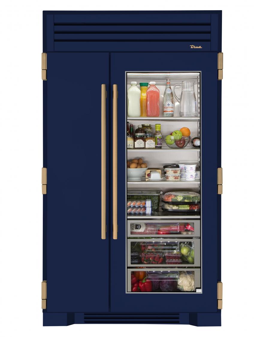 True Residential Debuts Fridge With Glass Door PRODUCTS   True Refrigeration 48 Inch Glass Door Fridge Cobalt Blue 