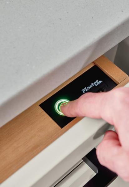 Diamond Cabinets Biometric Drawer Finger Scan Partial Open